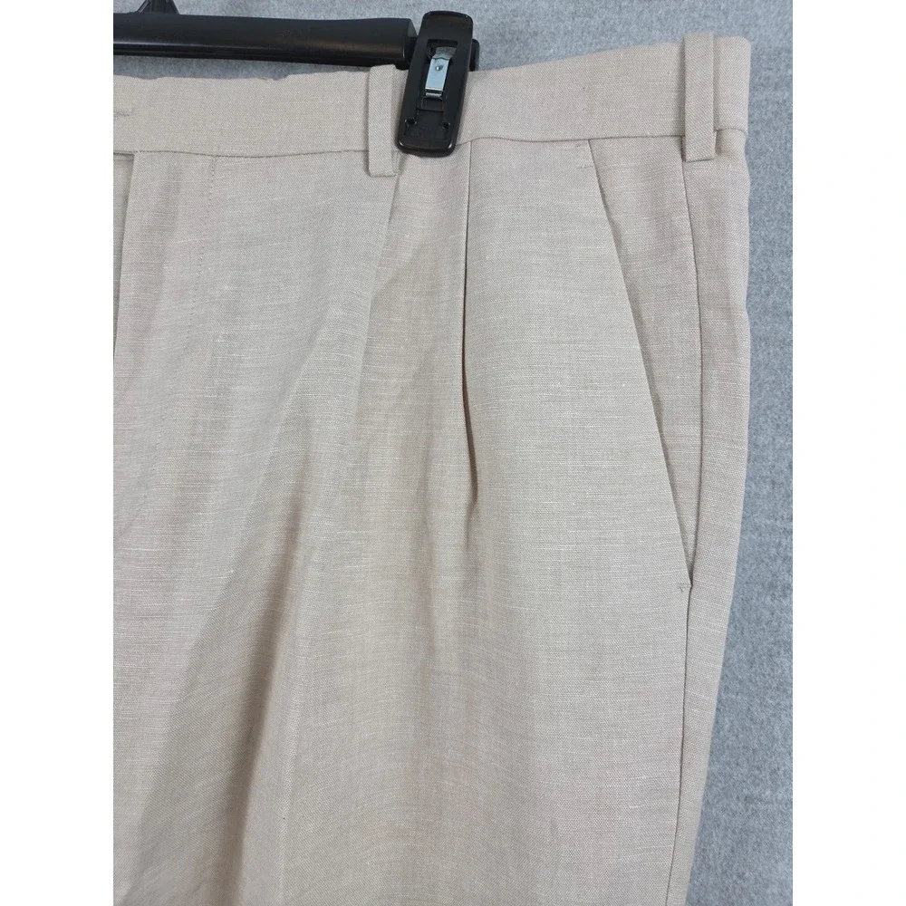 Perry Ellis Folio‎ Flex Mens Pants 38x30 Linen Blend Retro Pleated Cuffed Preppy